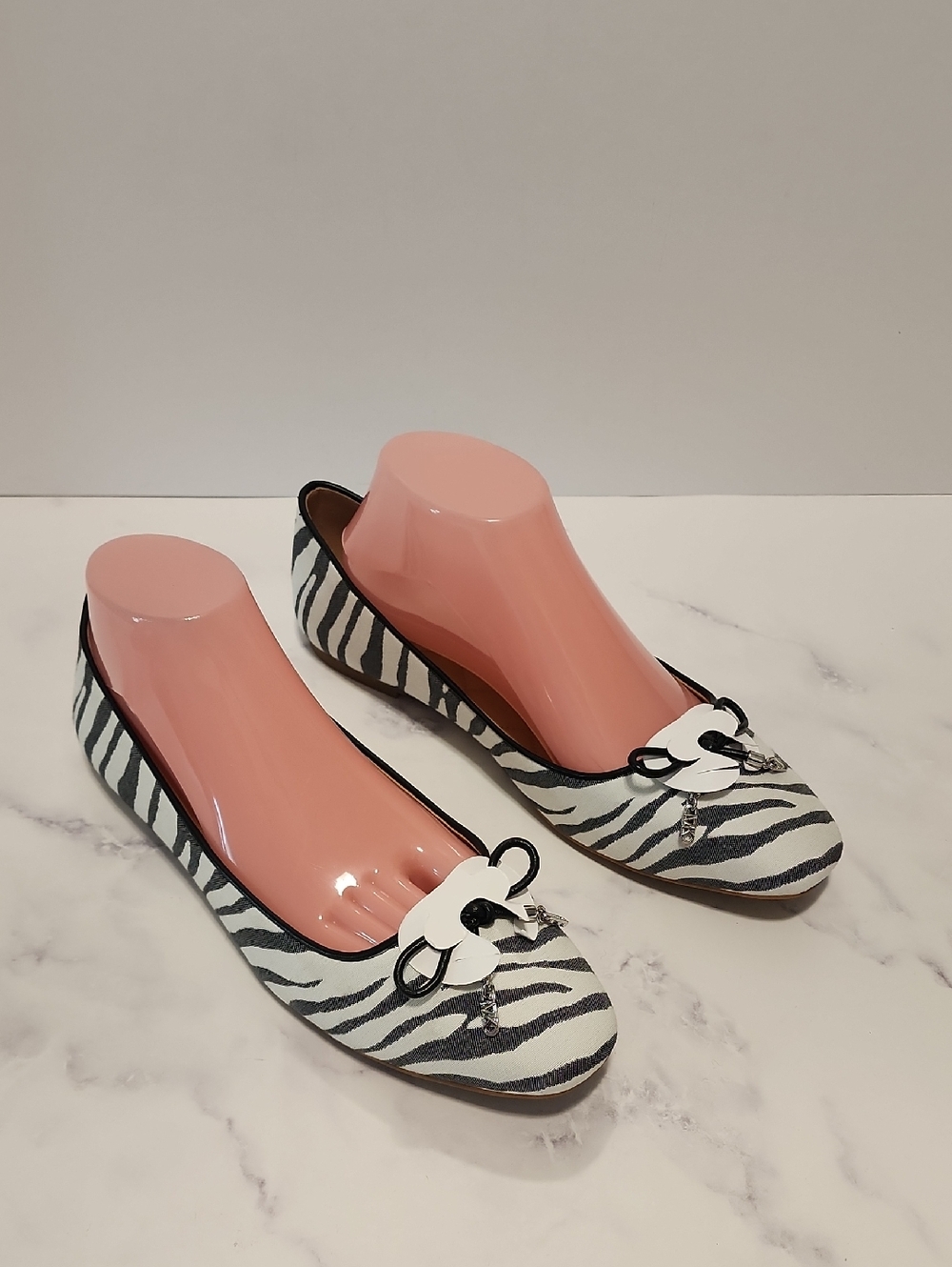 Michael Kors Zebra Print Ballet Flats with Bow Accent Brand New